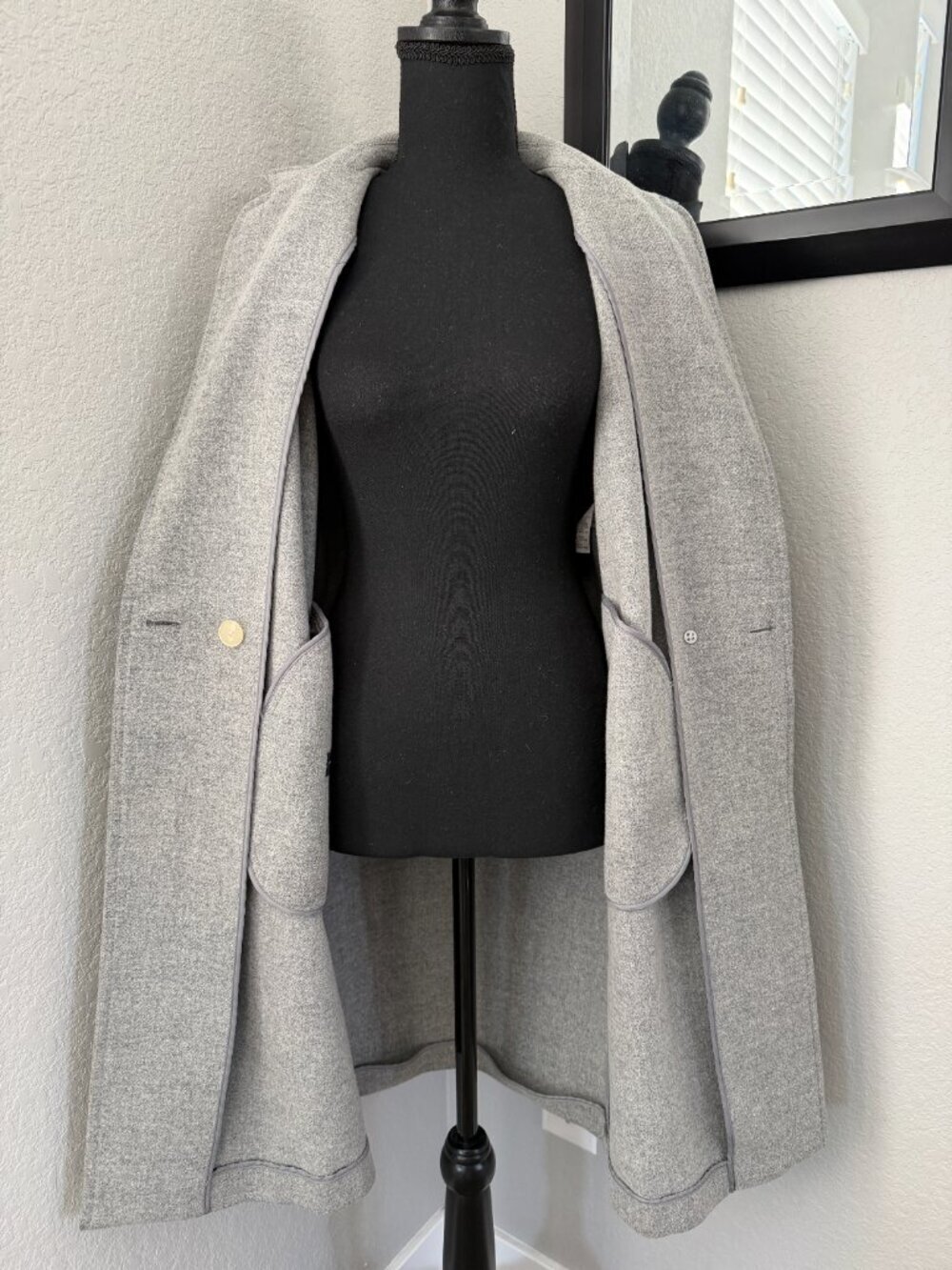 BABATON for Aritzia Wool Single Button Coat Gray XS - Picture 8 of 15